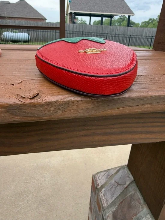NWT Coach Strawberry Coin Pouch in Red and Green Novelty Limited Edition Wallet - Picture 9 of 9